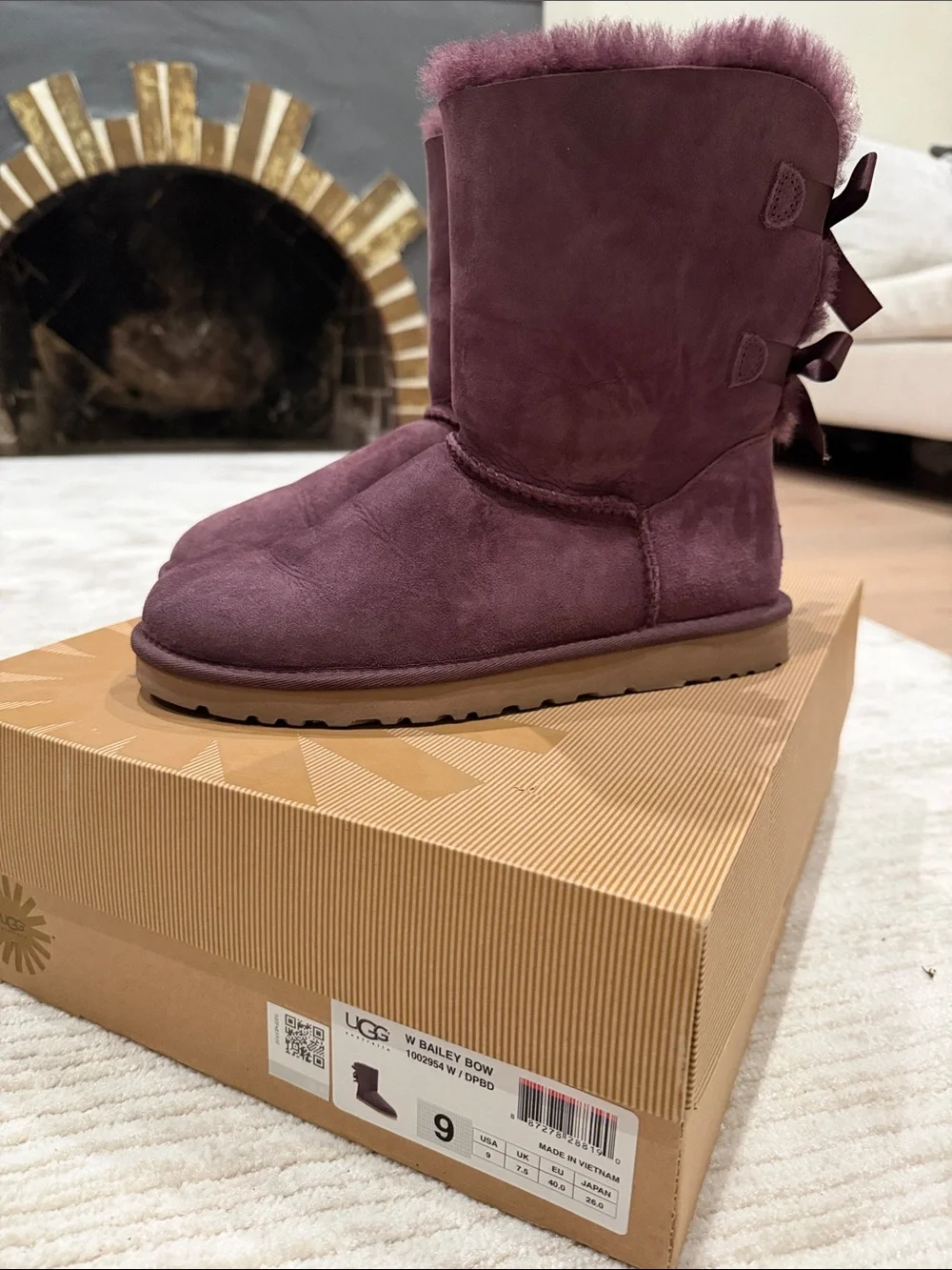 UGG Women's Short Bow Boot in Plum - Picture 2 of 10